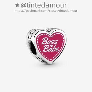 Pandora Engravable Boss Babe Heart Charm|Pendant